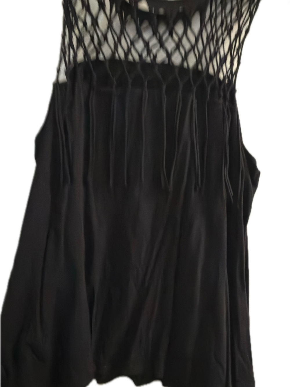 Rock & Republic Black Crochet Fringe Tank - Picture 2 of 4